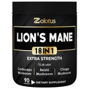 Zolotus Lions Mane Mushroom Complex Capsules avec Cordeyceps, Elderberry, Ginkgo Biloba, Bacopa - 90 Capsules