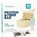 Wonderslim High Fiber Protein Bars, Fluffy Vanilla Crisp | 15g Protein, 6g Fiber | Low, Low Carb | Gesunde Indulgence | Zufriedenheit, Unterstützt Energie & On-the-Go Convenience, 7 Pack