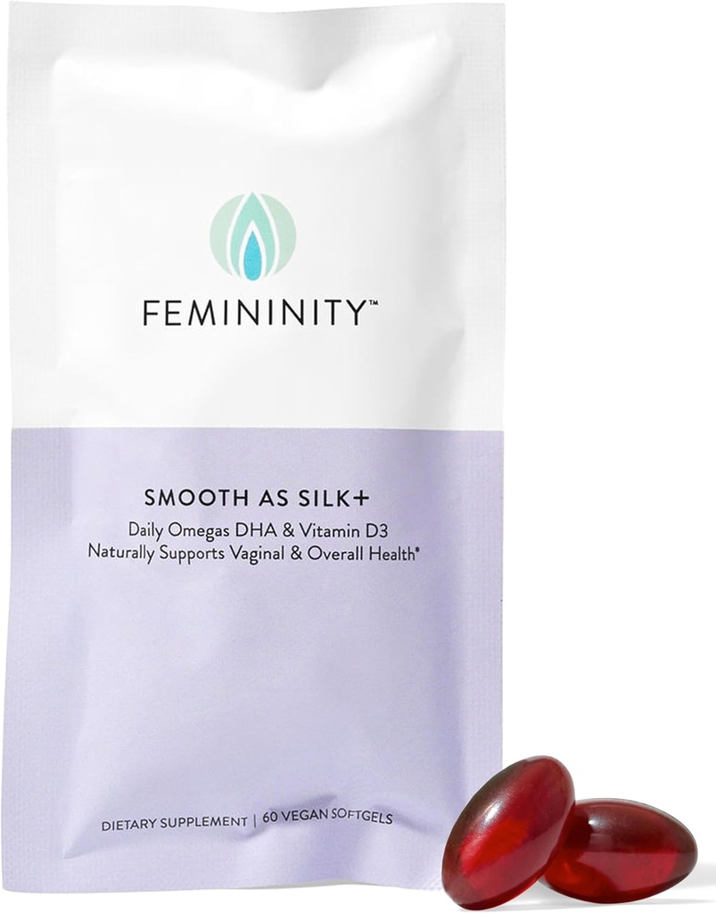Femininity Smooth als Silk+ 30-Day Refill für Vaginal Dryness (60 Softgels) – Mischung aus Sea Buckthorn Oil, Vitamin D3 und Plant-Based Omega-3 DHA