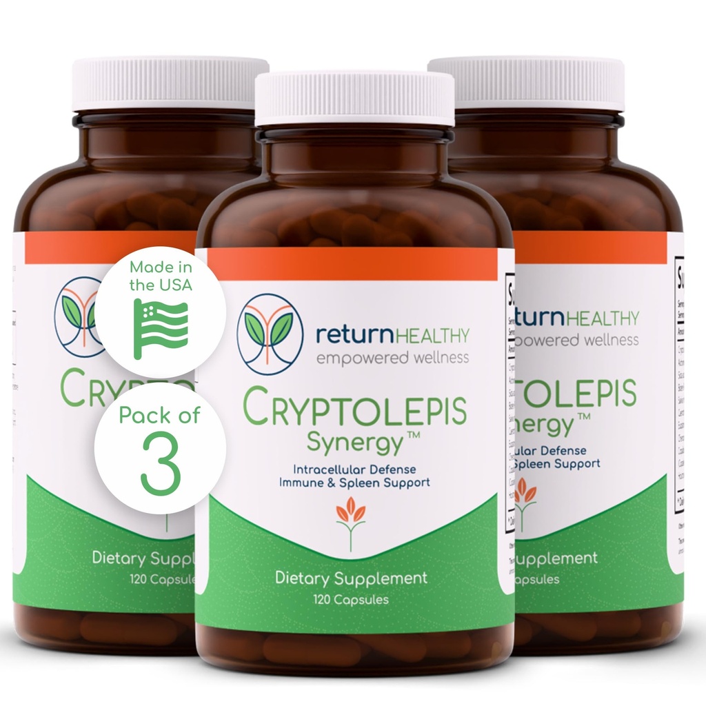 Sinergy Cryptolepis, Vitamine di supporto immunitario, Booster di sistema immunitario per adulti, fegato, Lymphatic, & Immune supplemento di supporto, Supporti Lyme & Natural Parasite Defense, 120 capsule, 3 Pack