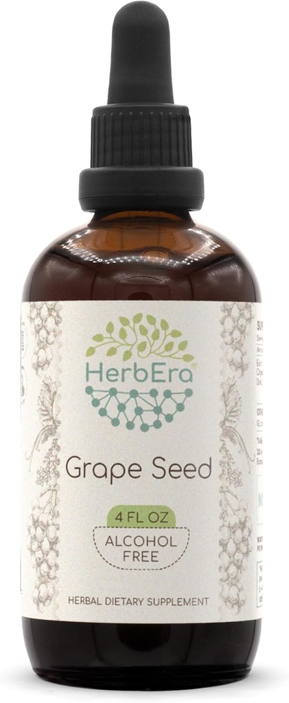 Grape Seed B120 Alkoholfreie Kräuterextrakt-Tinktur, konzentrierte flüssige Tropfen natürliches Getreide (Vitis Vinifera) getrocknet Seed (4 Fl Oz)
