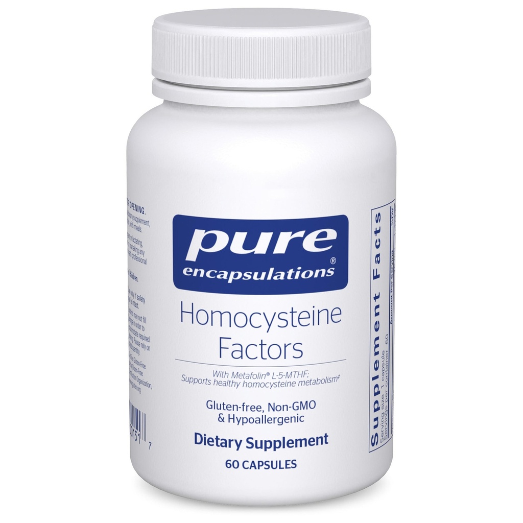 Encapsulations pures Facteurs homocysténiques Supplément pour soutenir les niveaux d'homocystéine normaux et la santé cardiovasculaire*