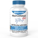 DrFormulas HairOmega DHT Blocker Biotin 5000 mcg Vitamine per la crescita dei capelli Supplemento | Pillole di perdita dei capelli per le donne e gli uomini, alimentazione di 30 giorni