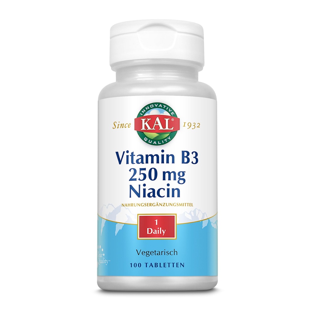 Kal 250 Mg Niacin Tabletten, 100 Zähler