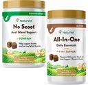 NaturVet All-in-One Hunde-Ergänzung - für Gelenkunterstützung, Verdauung, Haut, Mantelpflege – 120 Soft Chews & No Scoot für Hunde - 120 Soft Chews - Unterstützt gesunde Anal Gland & Bowel Funktion