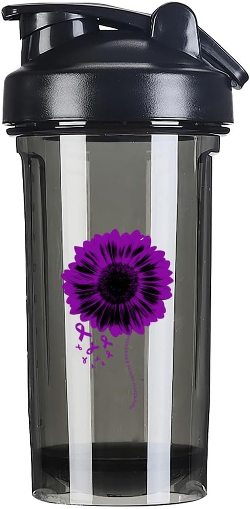 Pancreatic Cancer Awareness 18 Ounce Shaker Bottiglia Bere Mixer Leak-proof Pre Workout Protein Shakes Meal Sostituzione Shakes Bottiglie 500ML/18 Oz Black&-1-1-1