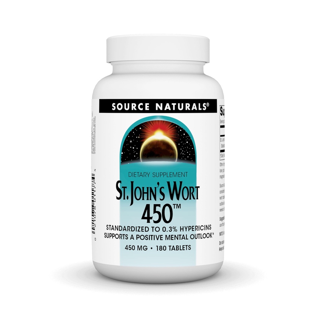 Quelle Naturals St. John's Wort 450 mg Unterstützt einen positiven mentalen Ausblick - 180 Tabletten