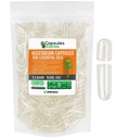 XPRS Nutra Taille 00 Capsules Vegan vides - 500 Capsules Végétiques claires pour les huiles essentielles - Bouchons végétaux vides - Le remplissage bricolage fonctionne avec la plupart des huiles