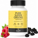 Super Greens Multivitamin Gummi für Erwachsene und Kinder Immununterstützung Gummi - 30 Superfoods Vegan Ergänzungen - Natürliche Himbeere Geschmack (60 Count)