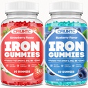 2 Pack Eisen Gummi für Erwachsene &amp; Kinder Eisen Supplement Erdbeere Blaubeeren Flavor