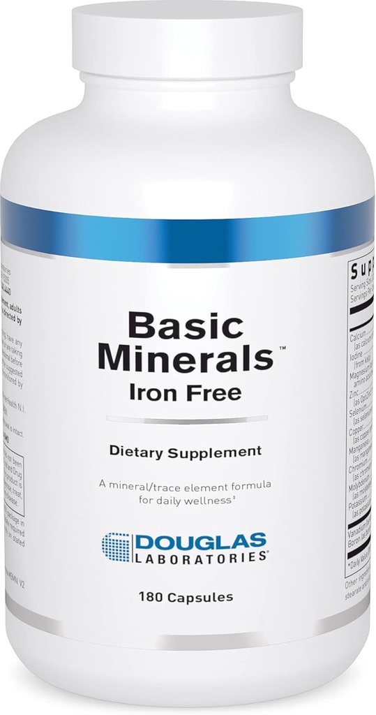 Douglas Laboratories Basic Minerals | Iron Free Mineral/Trace Element Formula per sostenere la salute generale | 180 capsule