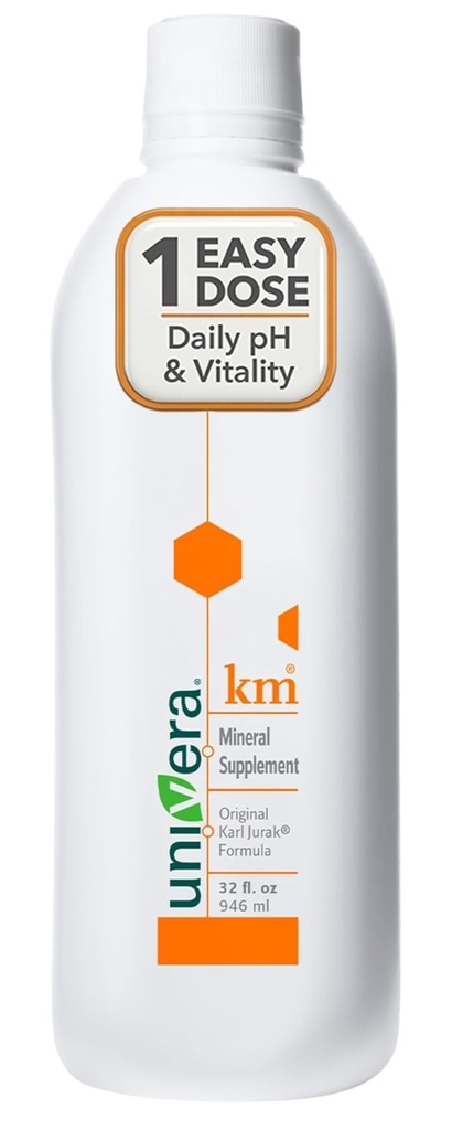 Univera km, Liquid Potassium Supports, 32 fl oz (1PK), Body's pH Blood Balance, Original Karl Jurak Fomula, Earthy Taste (30-Day Supply)