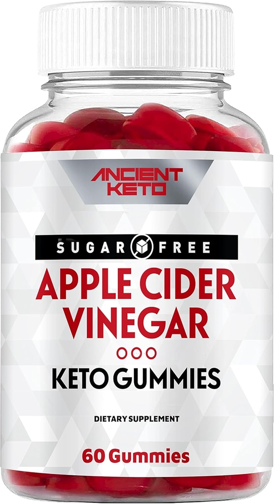 Gommies de vinaigre de cidre de pomme de terre kéto antique sans sucre avec la mère - Nettoyez et détox, soutient le poids santé, la santé immunitaire, et la santé gustative - végétalien, sans sucre