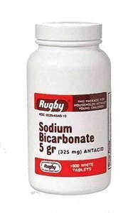 Rugby Natrium BICARB 5GR TAB Natrium BICARBONATE-325 MG Weiß 1000 Tabletten UPC 305361046101