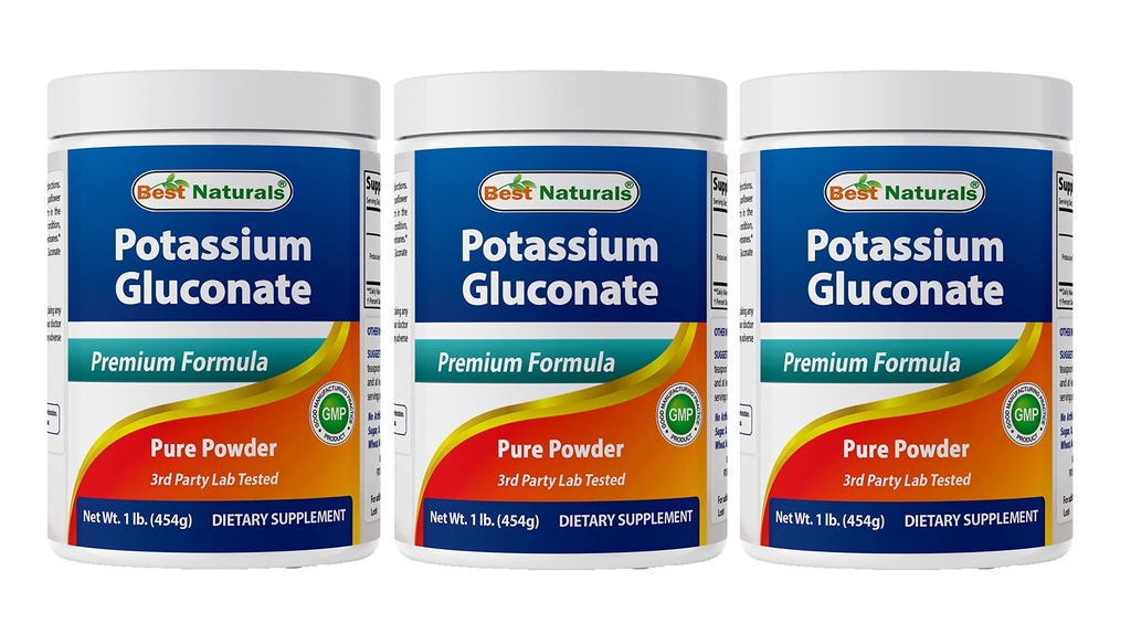 Best Naturals Kalium Gluconate 1lb Pulver (1 LB (Pack von 3))