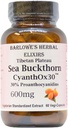 Barlowe's Herbal Elixirs Sea Buckthorn Extract | CyanthOX 30TM | 600mg per Capsule | Skin, Immune, & Digestive Support | 60 Vegan Capsule | Glass in bottiglia