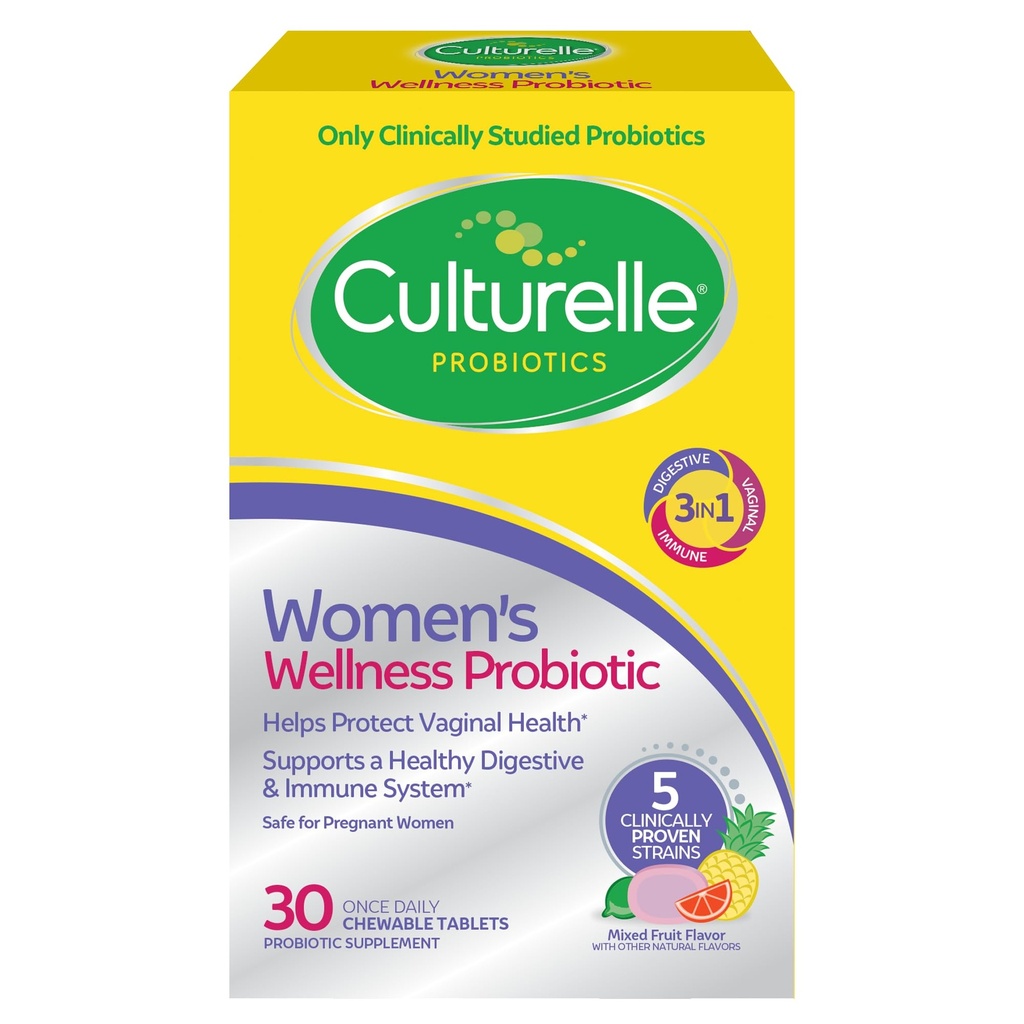 Culturelle Women’s Wellness, Daily Chewable Probiotics for Women - Unterstützt Verdauungs-, Vaginal- und Immungesundheit, okziale Durchfall, Gas & Bloating - Non-GMO - 30 Count
