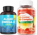 Vitamine B Gommies complexes remplies et Algae Omega à base végétale 3 1200mg Supplément
