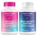 Pink Stork His and Hers Fertility Bundle: Suppléments de fertilité pour les femmes, Suppléments de fertilité pour les hommes, Fécondité Vitamine prénatale, Vitex, Inositol, Folate, Vitamine B6, 60 Capsules