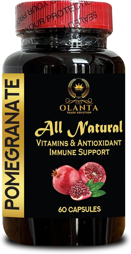 Estratto di melograno | Supplemento antiossidante | Support Heart Health | Supporto congiunto e pre allenamento per gli uomini e le donne | Support Immune Health - 1 bottiglia 60 capsule