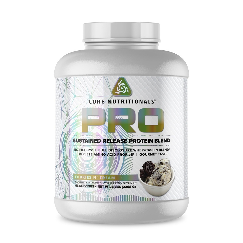 Noyau nutritionnel Pro Release soutenue Mélange de protéines de lactosérum avec enzymes digestives 25g Protéines, 2g Carbes