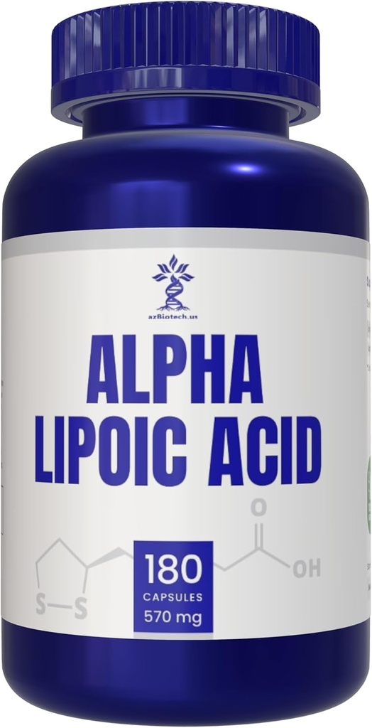 Alpha Liponsäure (ALA) 570 mg Kapseln - 180 Count, Glutenfrei, Non-GMO, Vegan