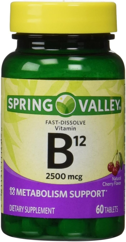 Spring Valley - Vitamina B-12 2500 mcg, Sublingual, 60 Microlozenges