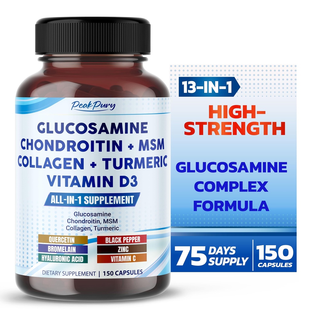 Glucosamin Chondroitin MSM Collagen Turmeric - Joint Health Support- Made in USA