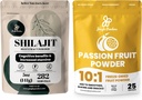 Polvere di frutta della giungla Premium Duo: Polvere di frutta della passione di Shilajit 5oz & 3.5oz - Supporto per l'energia degli uomini, Boost immune, con polvere di frutta della passione di congelare per cuocere, Smoothies, estratto privo di additivi