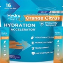 HydroMATE Electrolytes Poudre avec Faible Sucre - 16 Packets d'hydratation instantanée avec Vitamine C Orange pour stimuler l'énergie - Faible Sucre Electrolytes Poudre Packets pour soutenir l'hydratation pour la récupération rapide des parties
