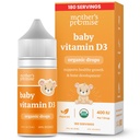 Mutter's Promise Organic Baby Vitamin D Tropfen | 100% Pflanzenbasis | Gesundes Wachstum & Knochen Entwicklung | Alter Neugeboren + | 180 Servierungen | Baby Vitamin D3 Flüssigkeit für Kleinkinder & Kleinkinder | 400 IU für Babys
