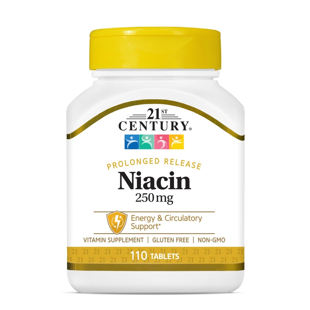 21st Century Niacin 250 mg compresse, 110-Count (pacchetto di 2)