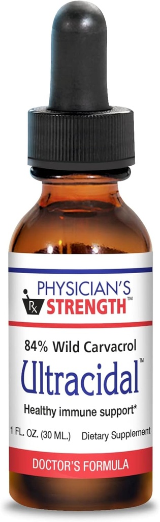 Résistance du médecin Ultracide - 30 ml - Huile d'origan à haute teneur en carvacrol de source sauvage - Fournit un soutien immunitaire sain - 86 portions