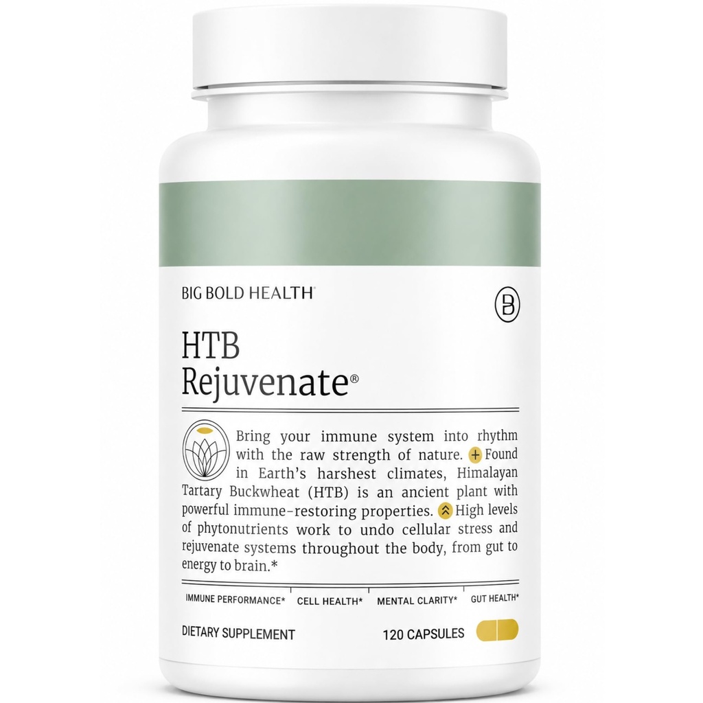 Big Bold Health HTB Rejuvenate - Integratore di supporto immunitario con il grano saraceno di tartario dell'Himalaya - Alimentazione 2 mesi - Polyphenol Rich Formula - Gluten Free, Dairy Free, Non-GMO (120 capsule)