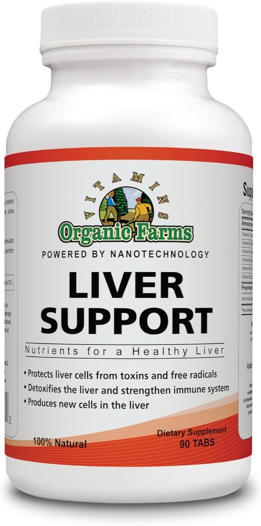 Bio Farms Vitamins Liver Support - Nährstoffe für eine gesunde Leber - 90 Tabletten - 100% natürliche Nahrungsergänzung