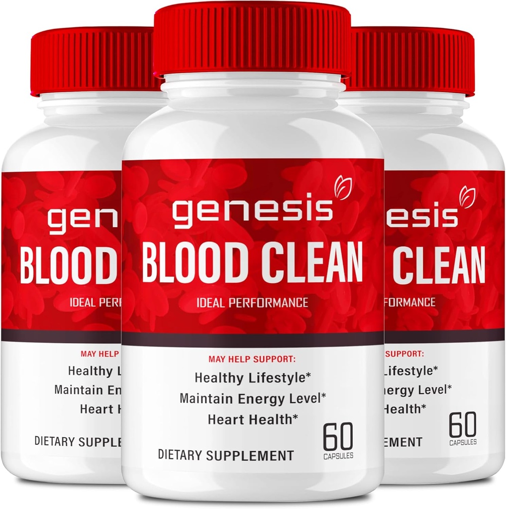 Genesi Sangue Clean Capsule - Supplemento avanzato di formula per la massima resistenza - Pulitore di vasi sanguigni naturali, Pillole pulite GenesisBlood, GenesisBloodClean Pastillas Recensioni (3 Pack)