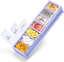Extra Large Weekly Pill Organizer 2 volte al giorno - Betife 7 Day Pill Box, AM PM Pill Case con doppio strato Jumbo Compartment per Pillole, Vitamina, Fish Oil, Integratori(Puple/White)