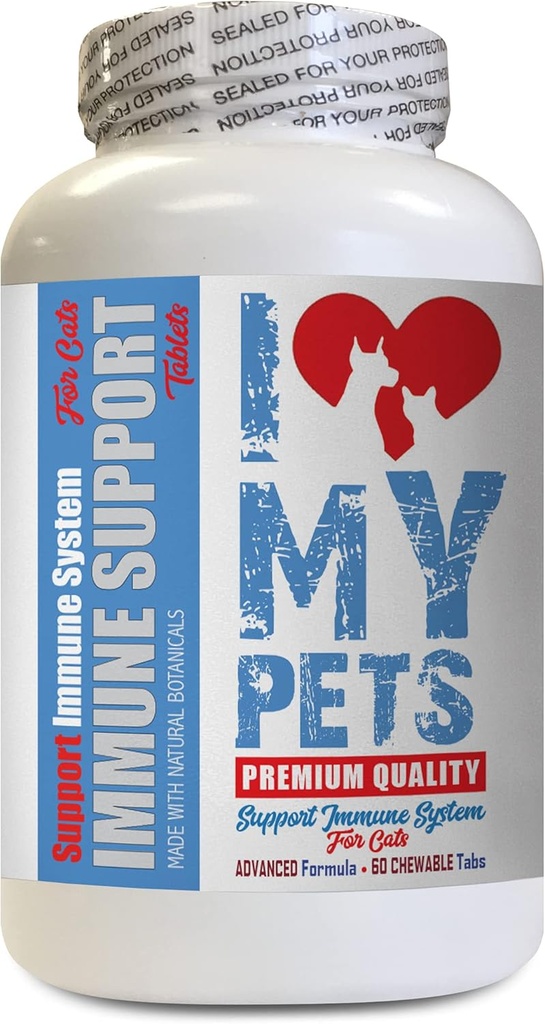 Amo il mio PETS LLC gatto Liver Support Food - CAT Immune Support - Booster - Integratore sano - Latte Thistle cat - 60 Treats (1 Bottiglia)
