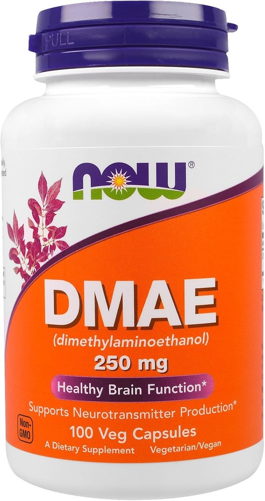 NOW Dmae 250mg , 100 Capsules(Pack of 2)