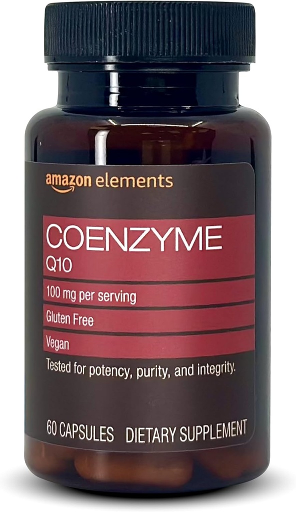 Elementi Vegan CoQ10 100 mg - Produzione di energia normale, Supporta la salute cardiovascolare - 2 mesi di alimentazione (60 capsule)