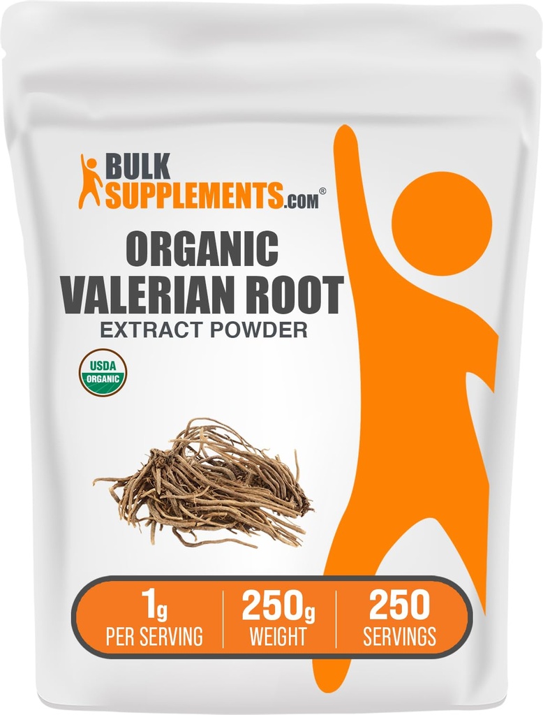 BulkSupplements.com Bio Valerian Extract Powder - Geliefert aus Valerian Root, Kräuterergänzung - Glutenfrei, 1g pro Servierung, 250g (8.8 oz) (Pack von 1)