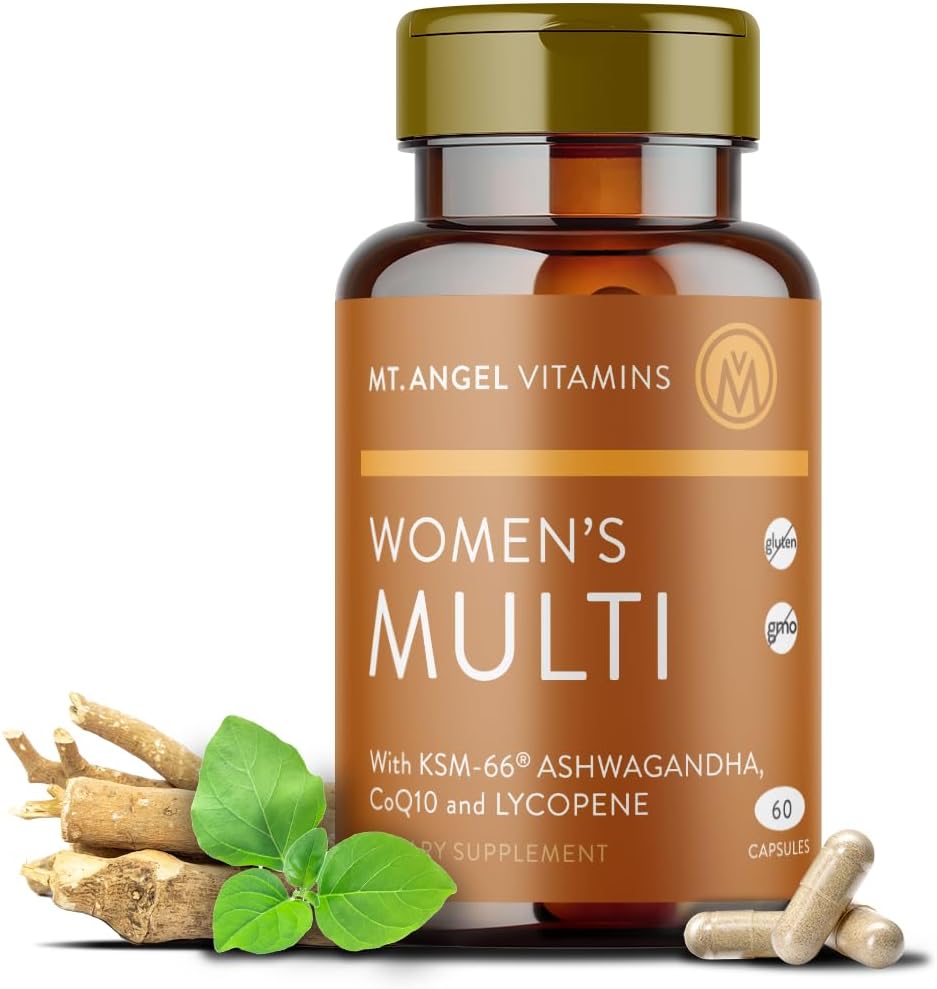 Mt. Angel Vitamins - Daily Womens Multivitamin - Erwachsene Formel mit Eisen, Kalzium, KSM-66 Ashwaganda, und eine potente proprietäre Kräutermischung der besten Frauen Vitamine - 60 Zählkapseln