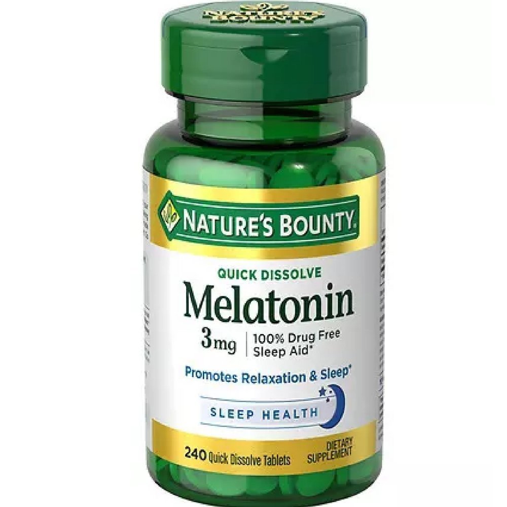 Mélatonine de Bounty de la nature 3 mg Comprimés 120 Comprimés (paquet de 2)