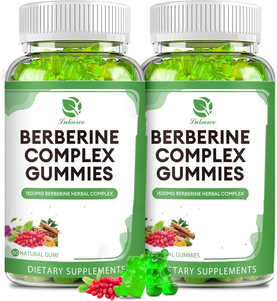 Berberine Complex Gummies- Berberine with Ceylon Cinnamon, Turmeric, Milk Thistle Bitter Melon for Overall Immune Health -120 Counts
