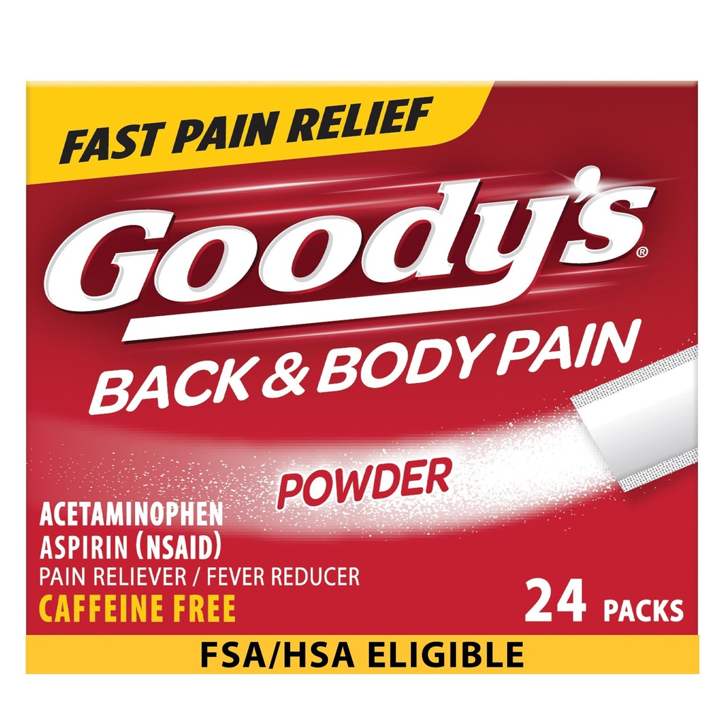 Polvere di sollievo del dolore di Goody e del corpo, 24 ct (pacchetto di 1)