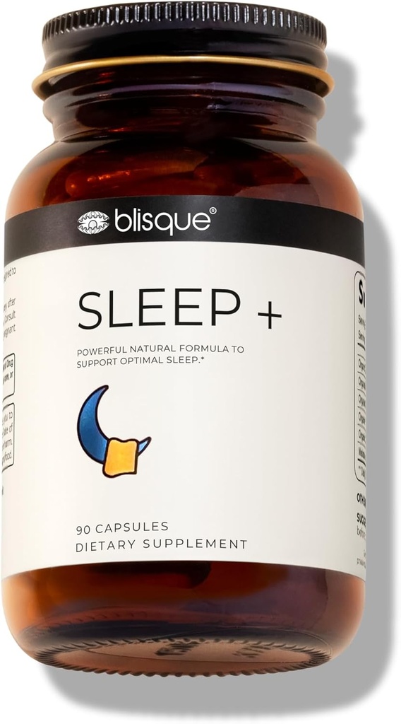 Blisque – Integratore naturale per l'aiuto al sonno | Doctor-Approved | con Melatonina, radice valeriana e fiore della passione | 90 capsule | Vegan