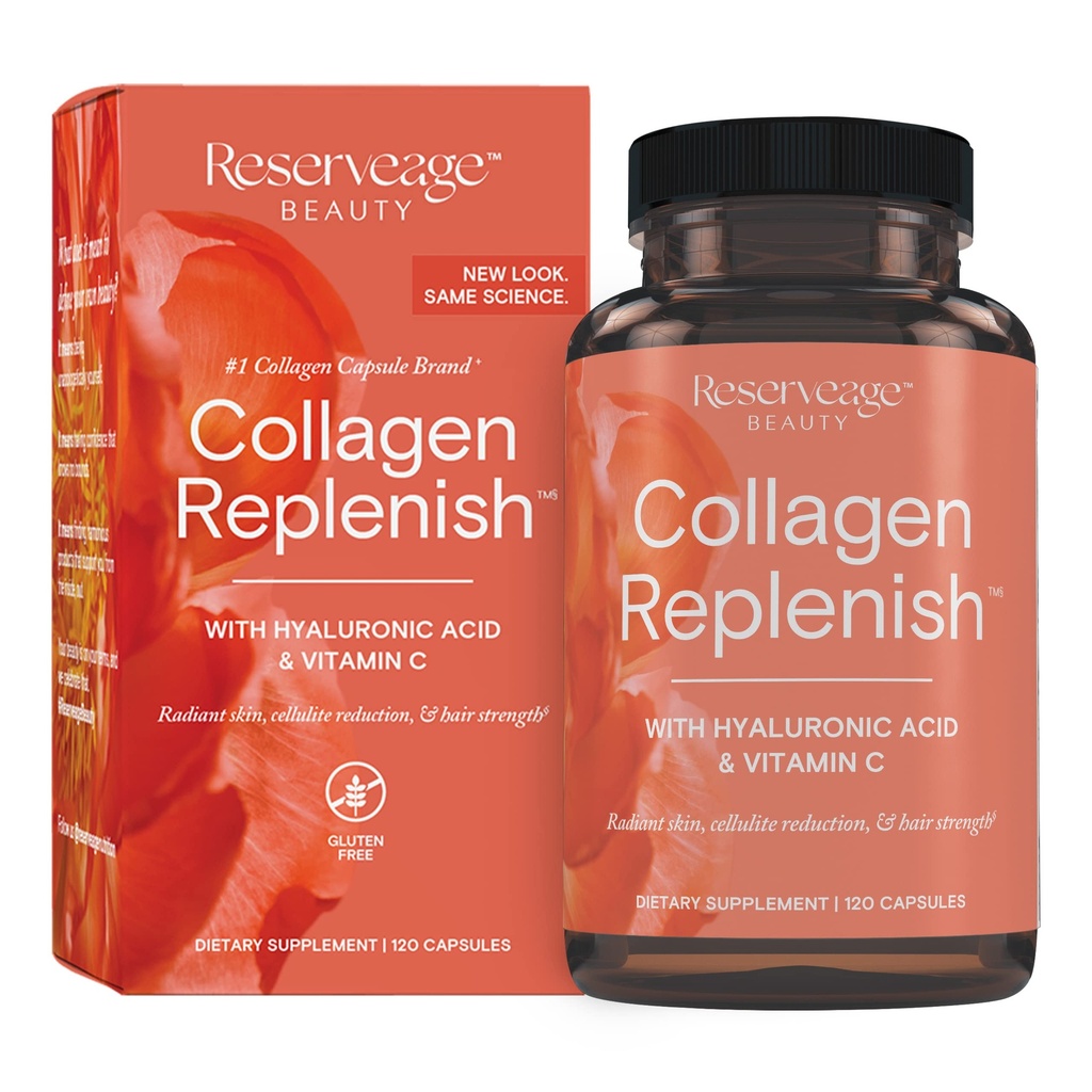 Rifornire il collagene di bellezza - Booster di collagene e supplemento per la cura sana della pelle e la crescita dei capelli - Supporta la produzione naturale di elastin - 120 capsule (30 Serve)