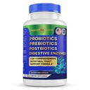 Probiotika Präbiotika Postbiotika Verdauungsenzyme 4 in 1 Formel 60 Zähler (Pack mit 1)