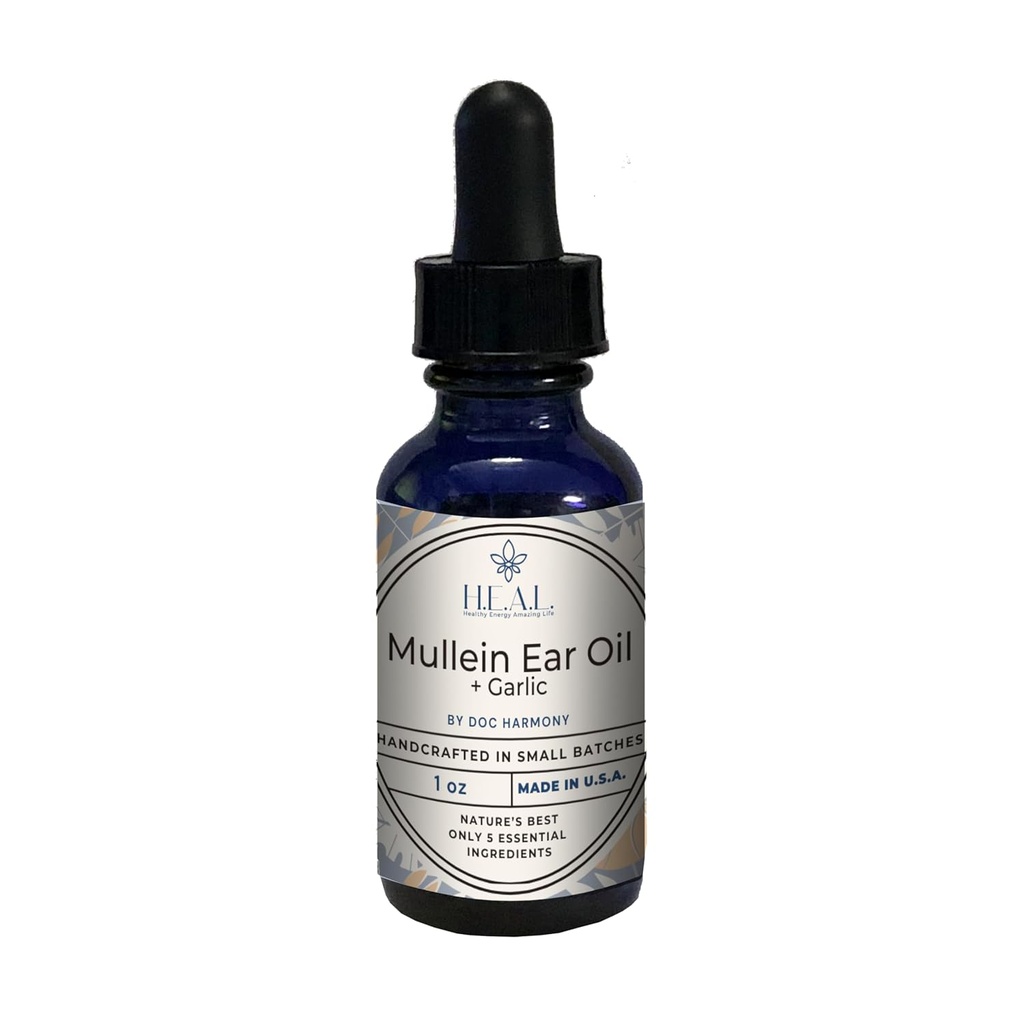 Harmony's Mullein Ear Oil + Knoblauch Öl - 1oz für trockene, juckende Ohren