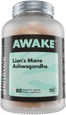 Génétique des champignons Lions Mane & Ashwagandha Complément Capsules - Nootropic Mushroom pour le cerveau, la mémoire et le soulagement du stress